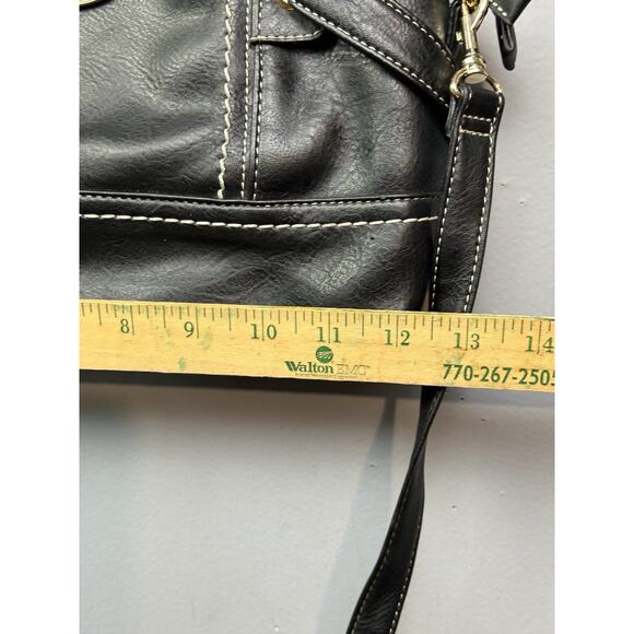 BOC Born Concepts Adjustable Crossbody Purse Black Faux Leather Zip Closure - Picture 14 of 16